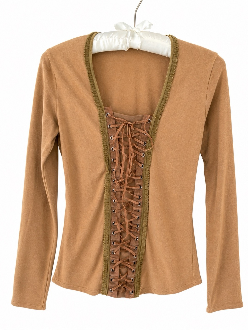 Vintage 90s Lace Up Corset Top Boho Fairycore